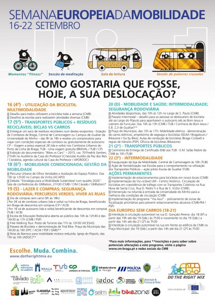 Cartaz Braga Semana Mobilidade 2015