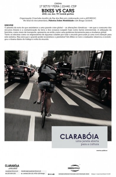 Bikes vs Cars - Cartaz da primeira exibição em Braga